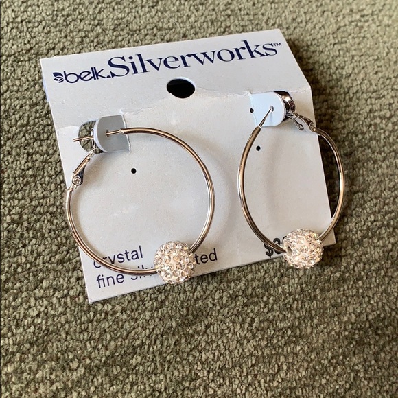 NWT Crystal Hoop Earrings - Picture 3 of 3